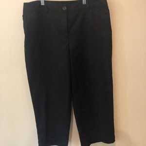 Black Cotton blend crop pants